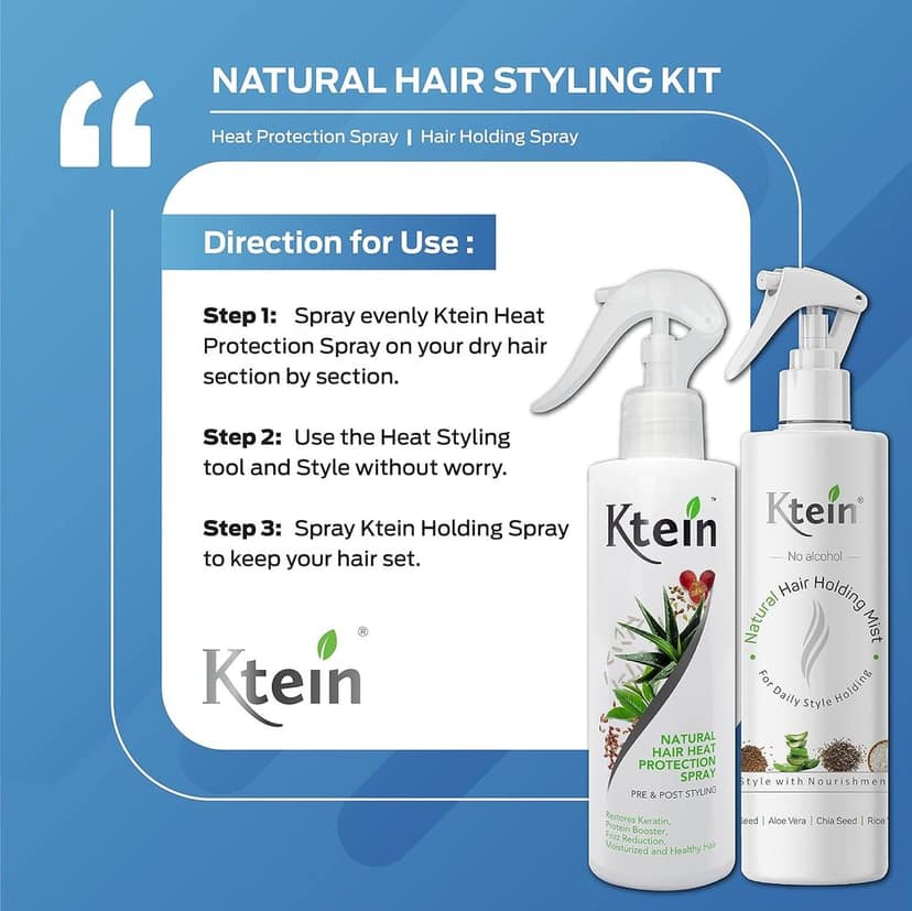 KTEIN HAIRSTYLE COMBO: Hair Heat Protection Spray 200ml + Hair Holding Spray 220ml view 3