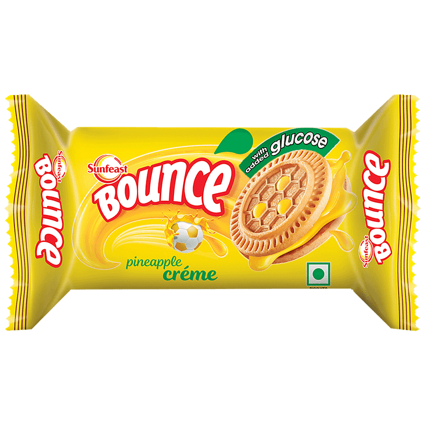 Sunfeast Bounce Biscuits- Pineapple Creme Cookies, 30 G Pouch view 2