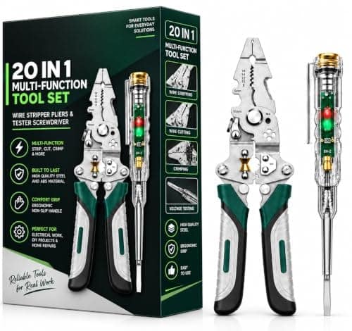 20-in-1 Multifunctional Wire Stripper, Cutter & Crimping Tool for 8–16 AWG Wires, Precision Wire Stripping Pliers for Electrical Installation, Cable Repair & Maintenance view 2