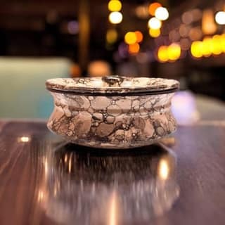 STOREPEDIA Handprinted Ceramic Serving Donga Set With Lid 1000ml For Kitchen Dining Table Suitable For Chapati Roti Biryani Pulao, Casserole Storage Handi/Dekchi with Lid