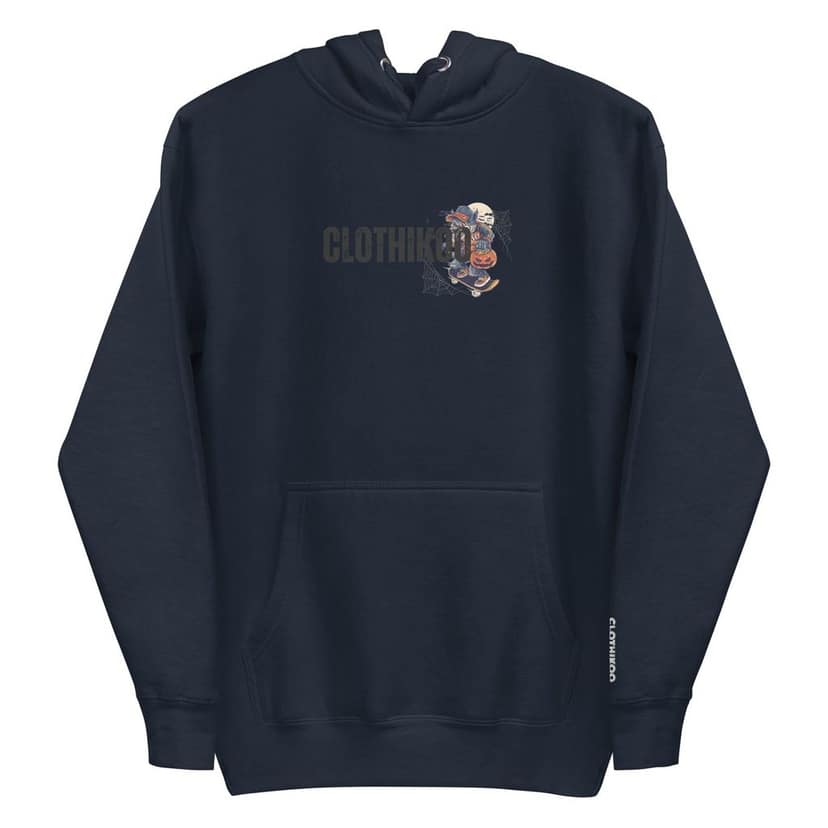 Clothikoo Premium Wolf Printed Edition Hoodie (400 GSM, Navy Blue Colour) view 10