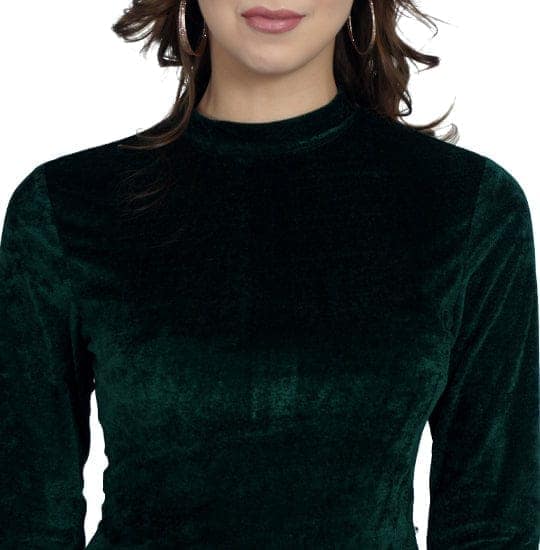 Green Velvet Sheath Dress view 4