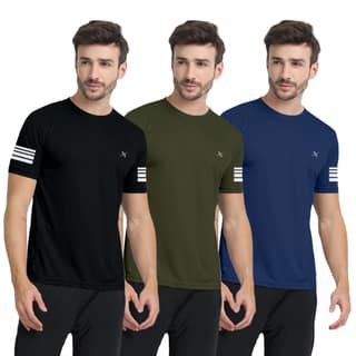 FTX Men Solid Round Neck Tshirt Pack Of 3