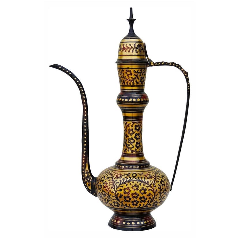 Brass Decorative Aftaba ? Classic Surahi Shape Home Decor Piece, Height : 20 Inch (FMAS350 D) view 2