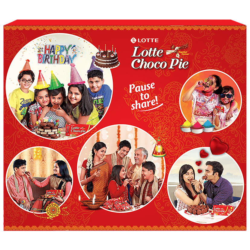 Lotte Choco Pie - Original, With Rich Marshmallow, No Preservatives, 25 G (Pack Of 18) view 2