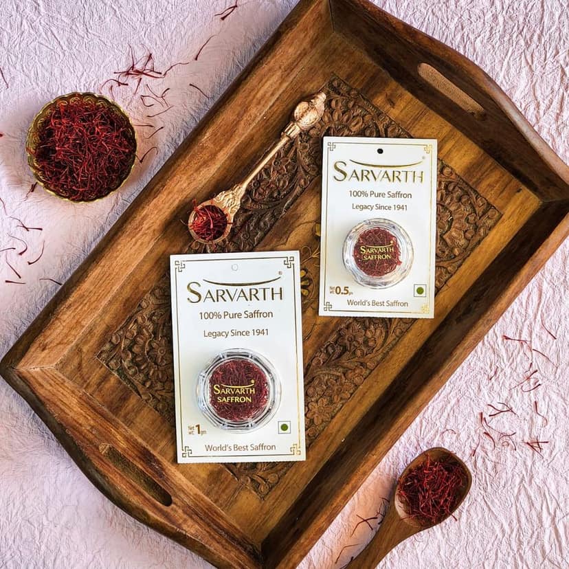 SARVARTH Finest A++ Grade 100% Pure Original Saffron/Kesar for Food/Cuisine Skin Care and Improved Health | Kesar for Pooja & Gifting | Blister Pack 1gm view 6
