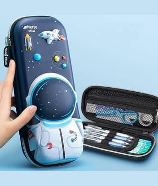 Villy 3D Cover Large Capacity Pencil Case Compass with Compartments