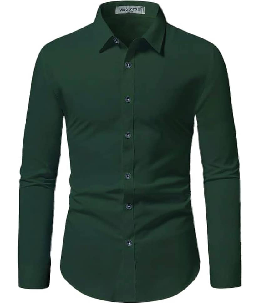 UNI VIBE Cotton Blend Slim Fit Solids Full Sleeves Men's Casual Shirt - Red ( Pack of 1 )