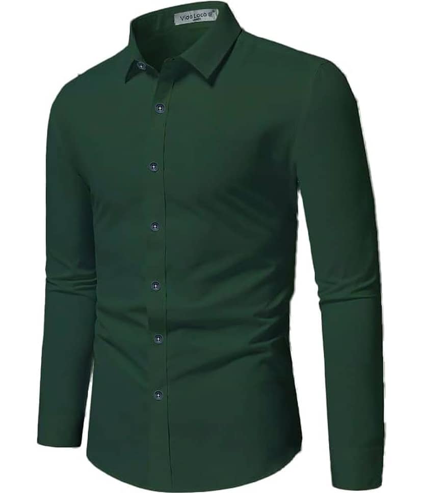 UNI VIBE Cotton Blend Slim Fit Solids Full Sleeves Men's Casual Shirt - Red ( Pack of 1 ) view 2