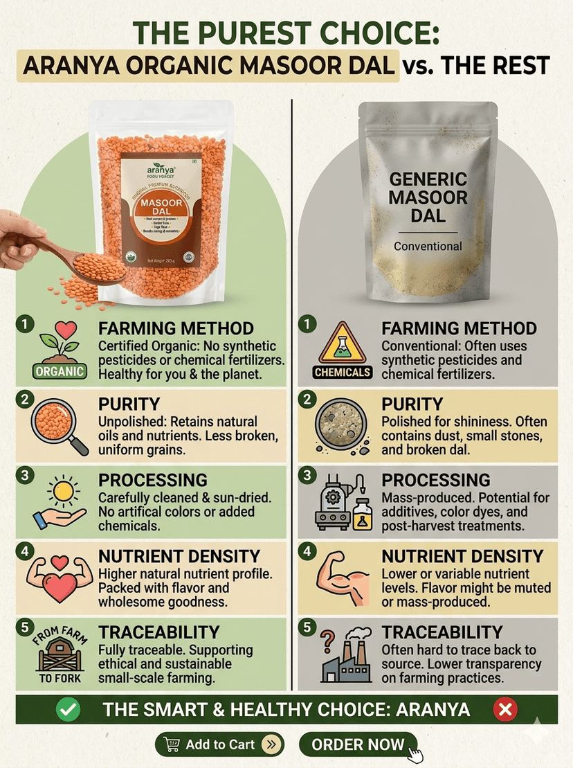 Organic Masoor Dal - 500 gm view 4