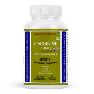 Labyrinth Nutrition L-Arginine 1000mg Pre-Workout for Bodybuilders, 60 Veg Capsules