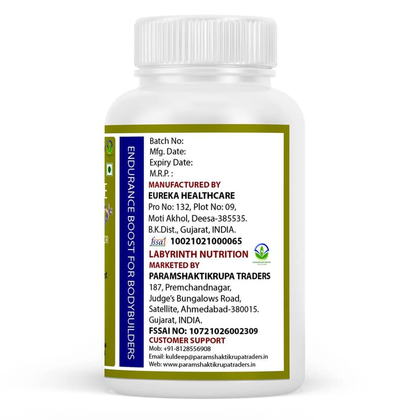 Labyrinth Nutrition L-Arginine 1000mg Pre-Workout for Bodybuilders, 60 Veg Capsules view 2