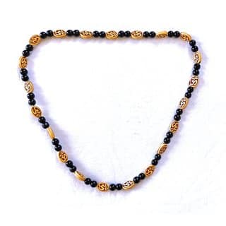 Om Mala With Black Crystal