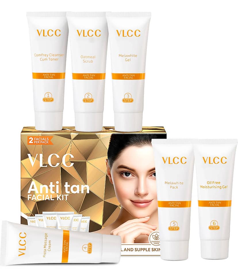 VLCC 1 VLCC Anti Tan Single Facial Kit 1 Time Use Facial Kit For All Skin Type Cucumber 60g ( Pack of 1 ) view 2