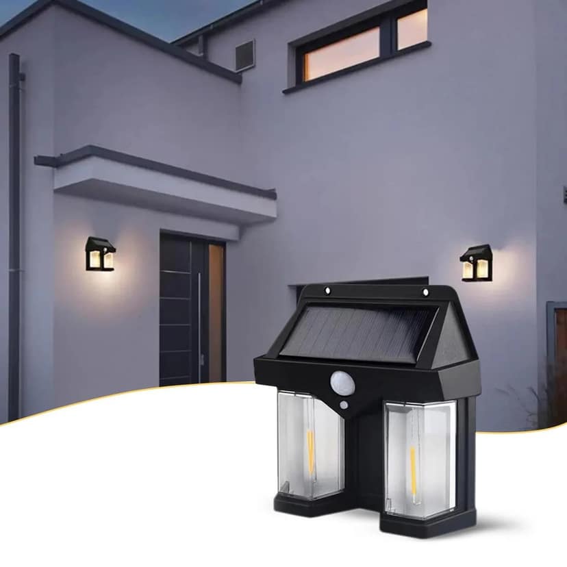 Outdoor Solar Wall Lamp Outdoor Waterproof High Quality Lamp Induction Garden Lamp Garden Villa Night Lamp Double Lamp Light