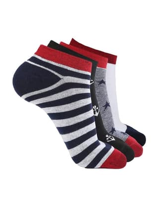Kolor Fusion Men & Women Low Cut Ankle Length Cotton Socks (Pack Of 4)