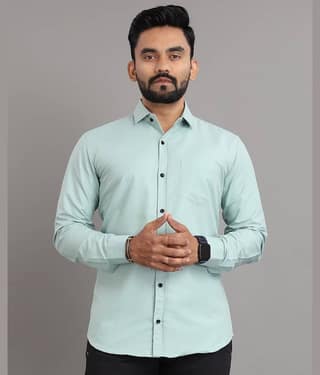 Nofilter Cotton Blend Regular Fit Full Sleeves Men's Formal Shirt - Green ( Pack of 1 )