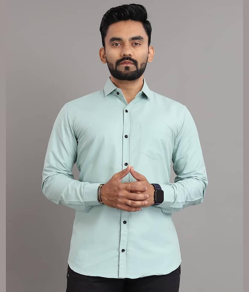 Nofilter Cotton Blend Regular Fit Full Sleeves Men's Formal Shirt - Green ( Pack of 1 )