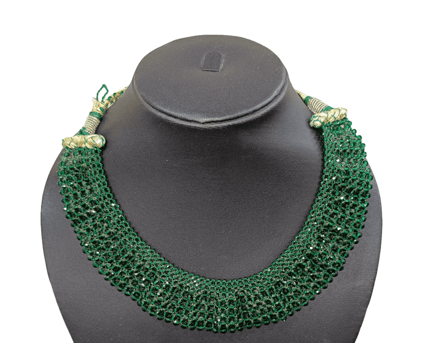 Green Beaded choker set view 2