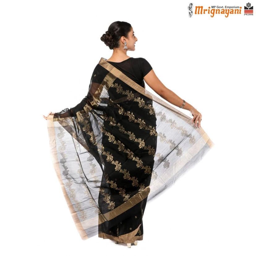 HANDLOOM CHANDERI SILK SAREE WITH BLOUSE (SKU - 1SC203170222, SAREE - 1024) view 3