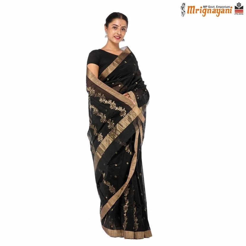 HANDLOOM CHANDERI SILK SAREE WITH BLOUSE (SKU - 1SC203170222, SAREE - 1024) view 4