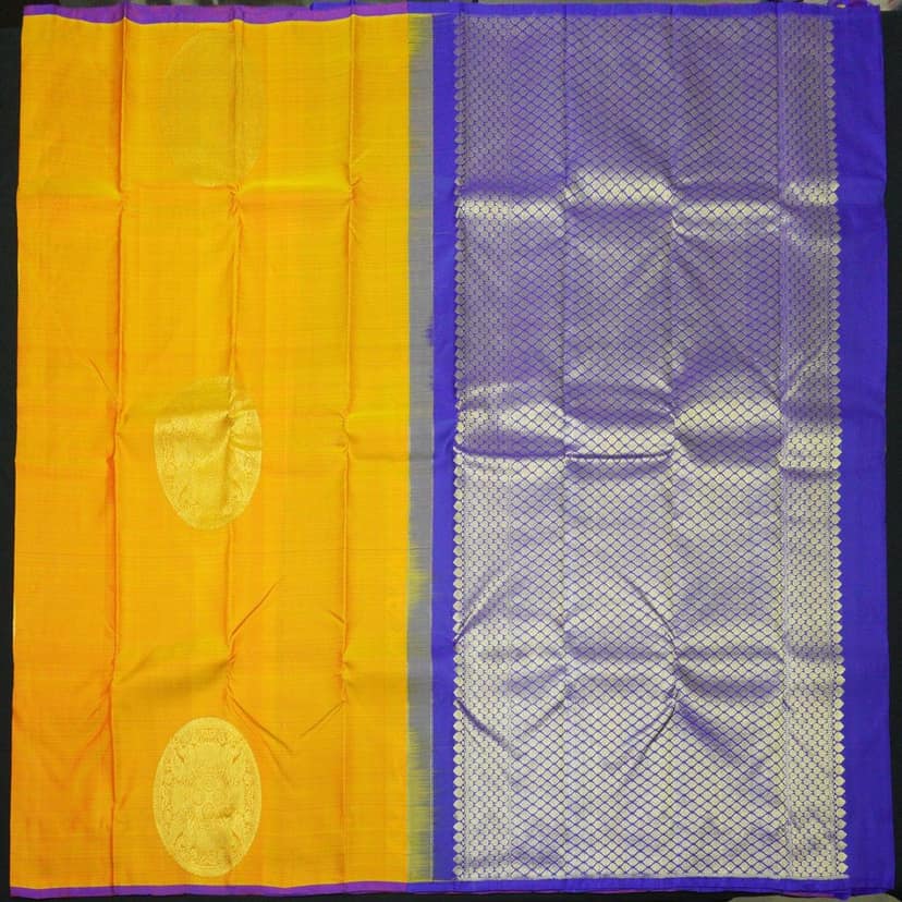 Mustard Yellow Borderless Trendy Silk Saree view 4