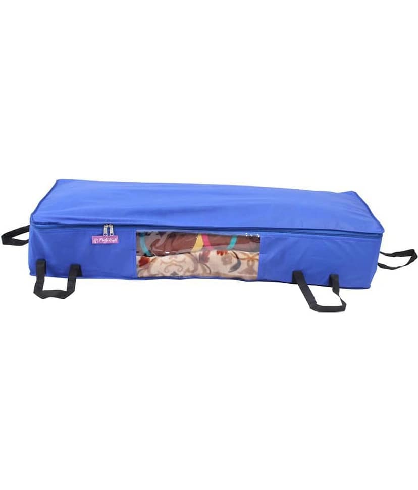 Prettykrafts Long Underbed Storage Bag, Storage Organizer, Blanket Cover with Side Handles (Set of 6 pcs) view 2