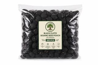 Black Cloth Sesame Seed Pouch (Til Pouch) – 100 Pcs | For Pooja, Daan & Ritual Use