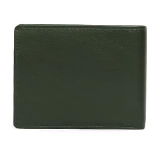 Vital King Men Travel Green Genuine Leather RFID Wallet (11 Card Slots)