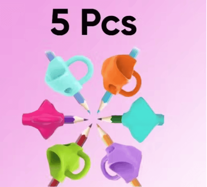 Silicone Pencil Holder for Children – Ergonomic Finger Gripper Writing Aid (Pack of 5)