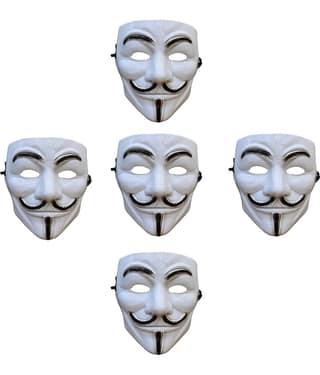 Kaku Fancy Dresses Vendetta Face for Kids Halloween Party/ Vendetta Face for Plays, Stage Shows - Pack of 10