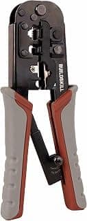 BUILDSKILL 3-in-1 network crimping tool, wire stripper and cutter | ergonomic design with TPR soft grip handle | 2mm heavy-duty metal body | ethernet & telephone cables,RJ12, RJ11, RJ45 crimping tool