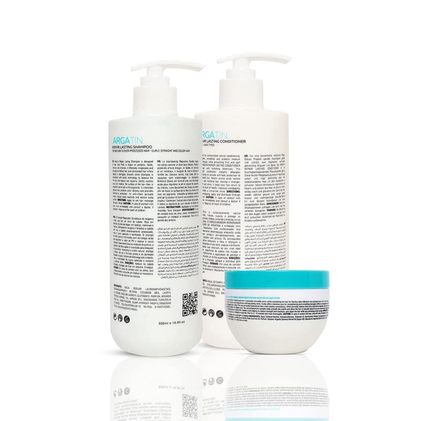 Argatin Repair Lasting Shampoo and Conditioner Hair Mask for Dry Damaged Color Treated Hair (Shampoo 500ml +Conditioner 500ml+ Hair Mask 250ml) view 2