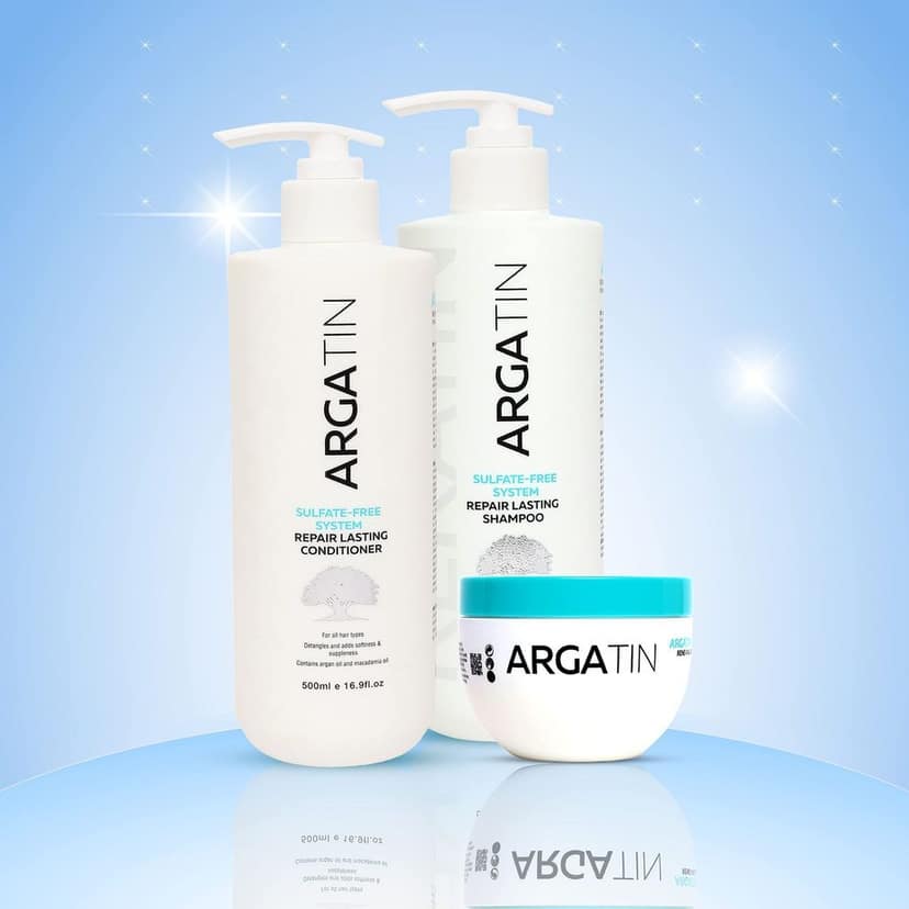 Argatin Repair Lasting Shampoo and Conditioner Hair Mask for Dry Damaged Color Treated Hair (Shampoo 500ml +Conditioner 500ml+ Hair Mask 250ml) view 3