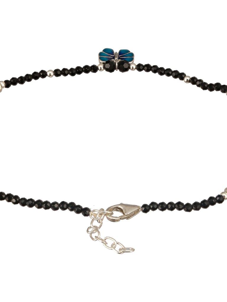 925 Sterling Silver Blue Enamelled Butterfly Charms Payal Anklet view 9