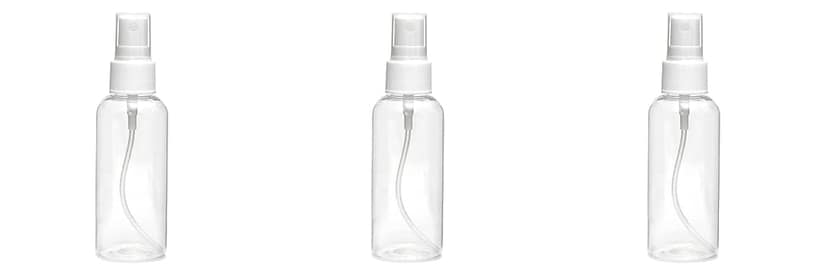 Transparent Plastic Empty Refillable Reusable Fine Mist Spray Bottle with Dust Cap 100 ml Spray Bottle(Combo & Pack of 3)