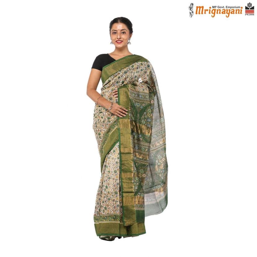HANDLOOM CHANDERI SILK SAREE WITH BLOUSE (SKU - 3N0101080622 , SAREE - 1224) view 2
