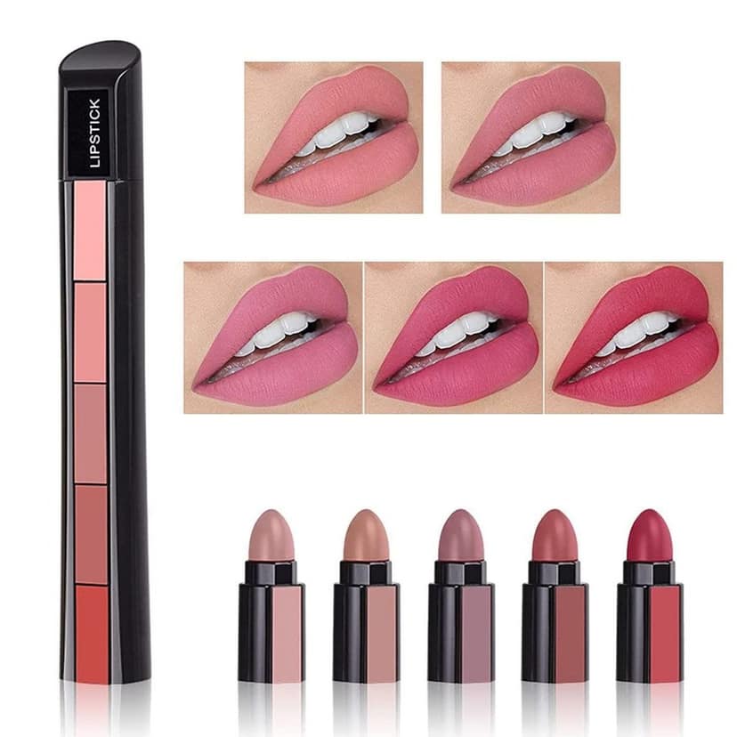 5 in 1 Matte Lipstick Set, Long-Lasting and Waterproof Lip Makeup Kit with Moisturizing Formula view 4