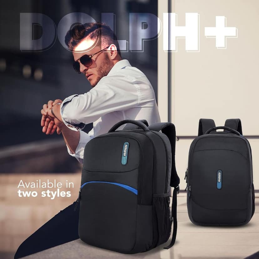 Dolph+ 02 | 33L Backpack | 17" Laptop Bag | 3 Compartments | College & Office Backpack for Men and Women | Black | 1 Year Global Warranty view 2