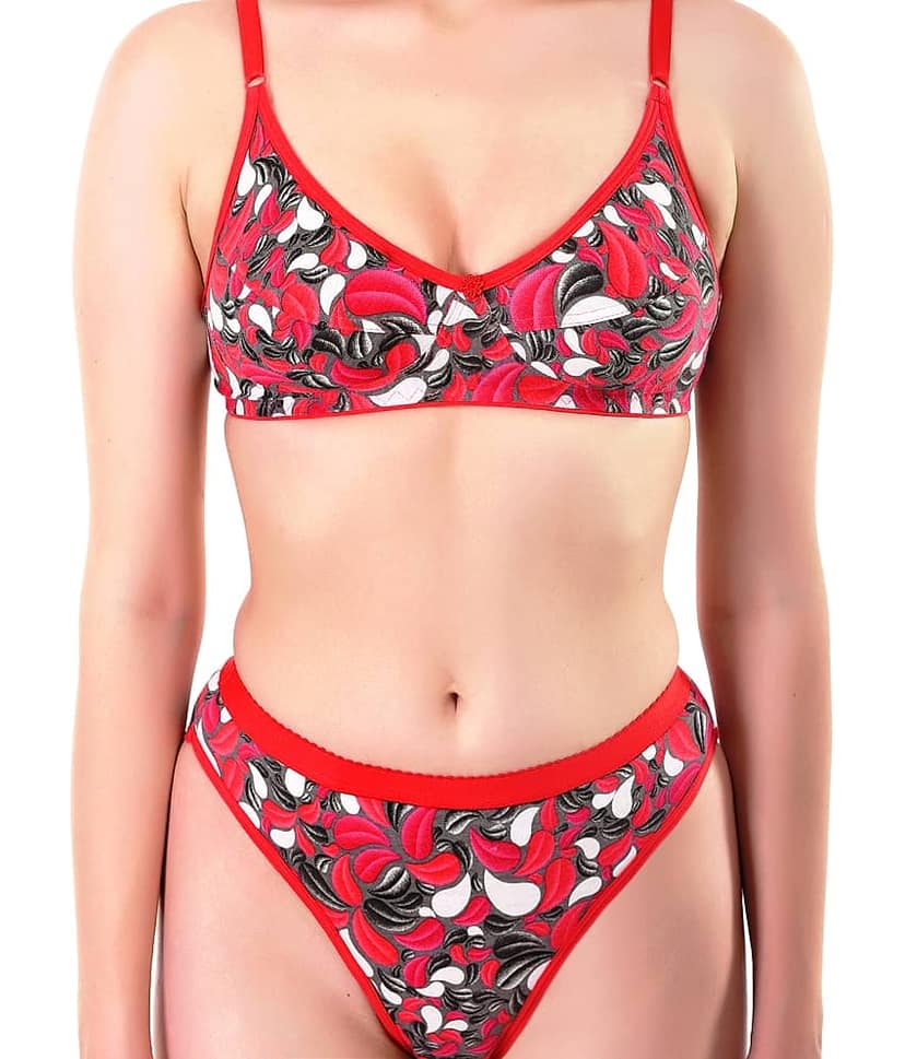 TCG Red Cotton Bra & Panty Set