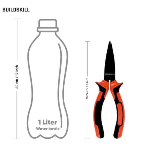 BUILDSKILL Long Nose Plier 6", Versatile Hand Tools, Used as Electrical Tools, Portable Cutting Plier, Anti Rust Black Phosphate Finish, Efficient Hardware Tools, Durable Tools for Home (Pack of 1) view 3