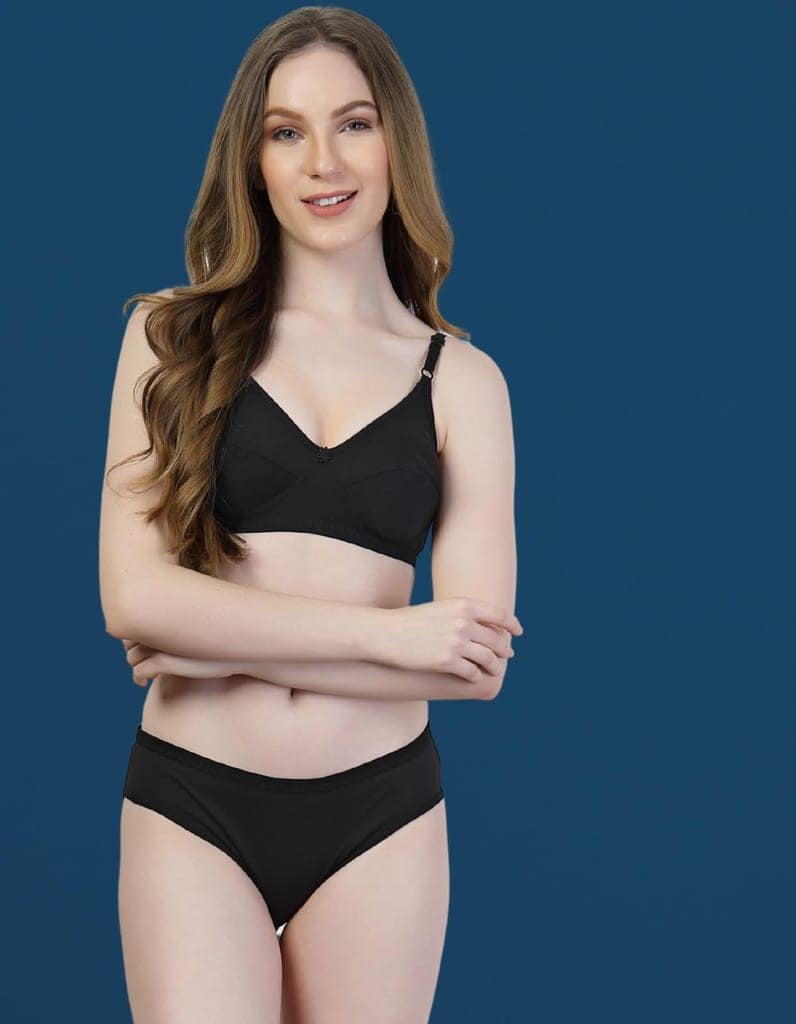ADORNSTAR Bra Panty Set Sexy Lingerie Set for Women Pack of 3 Black view 9