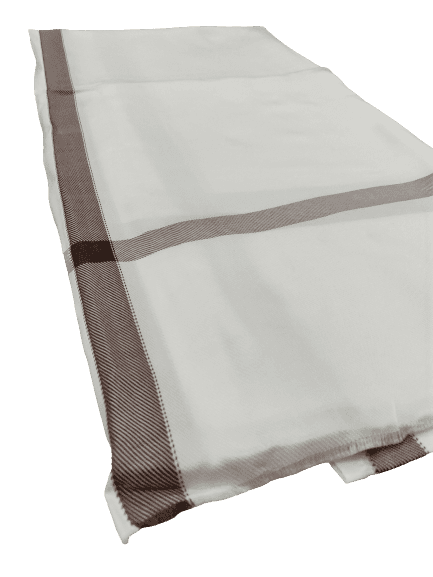 Lafabriqueind Men's Woolen White Lohi/Shawl with Elegant Big Border in Large Size - Pack of 1 view 2
