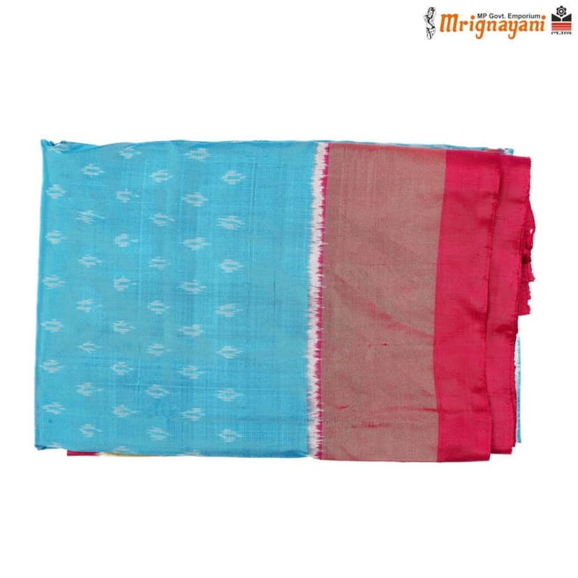 HANDLOOM IKKAT PATOLA PURE SILK SAREE WITH BLOUSE (SKU - 1SSP05230422, SAREE-1111) view 5