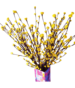 Fab n Style Rose Yellow Artificial Flowers Bunch - (16 Sticks)