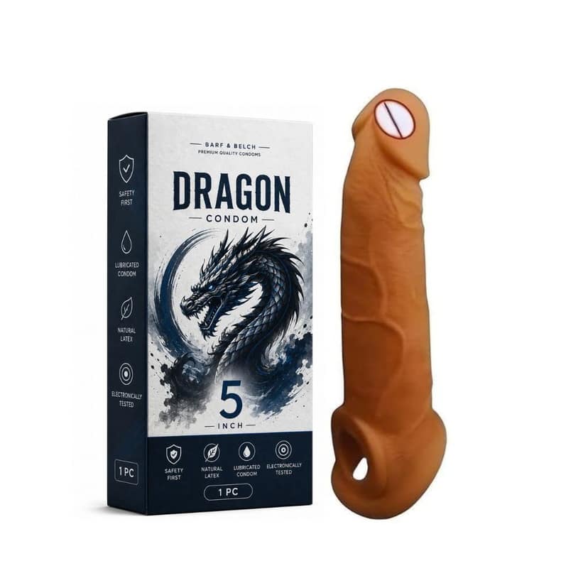 5 Inch Dragon Condom – Textured Design
