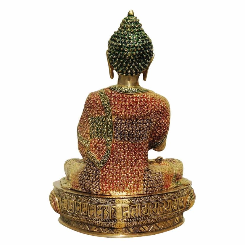 Brass Buddha Big Idol - Handcrafted Meditation Sculpture, Height : 16 Inch (BSMAS660 D) view 3