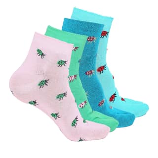 Kolor Fusion Women Ankle Length Self Design Cotton Thumb Socks (Pack of 4)