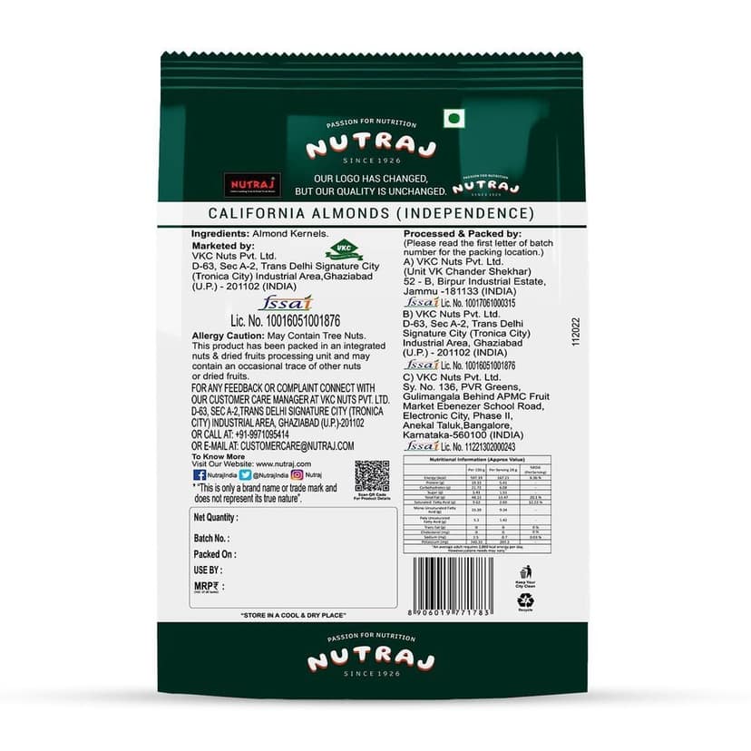 Nutraj Anymany California Almonds 1 Kg view 3