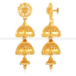 Allure Beautiful Jhumki Earrings Elite Fancy Gold Plated for Women and Girls